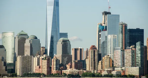 Manhattan buildings across the waterfront